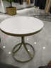 皇冠达岩板茶几阳台小桌子办公室轻奢圆桌小户型卧室床边咖啡厅客厅茶桌 金架+亮光白岩板 【中号】桌面直径45cm 实拍图