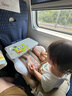 蓝格兔高铁睡觉神器带娃儿童婴儿飞机睡床车载充气床垫动车二等座长途车 【米色基础款】长度可调节/配手动气泵 实拍图
