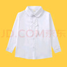 忻悦晴女童长袖白衬衫春秋季中大童校园款花边白衬衣儿童女孩小学生校服 白色 140cm 晒单实拍图
