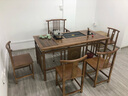 古越龙腾 实木茶桌椅组合茶台新中式泡茶阳台办公室功夫烧水壶一体喝茶几 1.6米1琴弦4月牙 天然石盘 实拍图