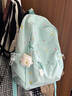 匡睿书包初中生女高颜值小众ins大容量日系旅行高中大学生背包双肩包 绿色（带三角奶酪+1个小挂坠） 实拍图