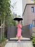 JCZS德国品牌迷你七折太阳伞生防晒防紫外线便携小巧晴雨两用遮阳伞 胶囊盒-七折-梧桐米 三折168股 x 92cm 实拍图