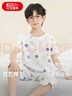 红豆儿童睡衣纯棉夏季薄款空调服男女童短袖套装中大童家居服3325 140 实拍图