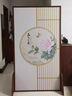 中式屏风隔断客厅入户遮挡风水玄关家用卧室移动高清栅栏画布座屏 E款 樟子松80*180CM 实拍图
