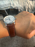 浪琴表带男真皮原装L2名匠月相L4瑰丽军旗律雅典藏嘉岚牛皮手表带 LQ-棕色白线+无扣 20MM 实拍图