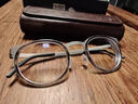 目师傅私藏货姜文同款超轻纯钛8g可配近视眼镜框复古圆框无螺丝手工眼镜架9704 灰色 单镜框48大码 实拍图