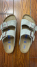 BIRKENSTOCK勃肯德国进口男女款牛皮绒面革软底Arizona双扣拖鞋 女款灰色951303 37 实拍图