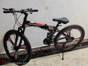凤凰（Phoenix）折叠山地自行车男女成人学生青少年单车双减震碟刹轻便变速折叠车 黑红三刀轮/显档变速/三套全轴承 24速高配-26寸（身高160-185CM） 实拍图
