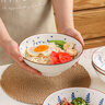 川岛屋（KAWASIMAYA）川岛屋日式拉面碗家用高级感陶瓷斗笠大碗大号面条碗高颜值汤面碗 8英寸斗笠碗(青藤) 实拍图