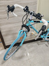 ICOLOUR变速死飞山地自行车男弯把单车公路车赛车实心胎双碟刹成人女中学 减震-蓝白色24速60刀 实拍图