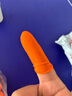 厚创 防滑手指套 乳橡胶劳保点钞加厚耐磨 橙色 带麻点【L/大号】100只 实拍图