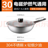 九阳（Joyoung）炒锅304不锈钢蜂窝不粘炒锅炒菜锅平底煎锅家用不挑炉灶30cm 实拍图