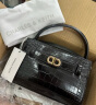 CHARLES&KEITH鳄鱼纹凯莉包手提斜挎婚包包女包生日母亲节礼物CK2-50270880-1 Black黑色 S 实拍图