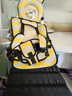 kairuishi儿童车用简易座椅座垫 便携式简易宝宝坐椅婴儿汽车增高坐垫 波浪黄小熊款 有增高垫 实拍图