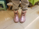 JEEP吉普儿童雪地靴冬季加绒加厚大棉棉鞋女童秋冬马丁靴 粉色36 实拍图