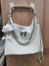 美杜珍珠链条托特包包女大容量单肩包高级多功能双肩包大学生上课背包 珍珠链条托特包【米白带挂件】 实拍图
