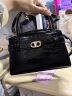 CHARLES&KEITH鳄鱼纹凯莉包手提斜挎婚包包女包生日礼物CK2-50270880-1 Black黑色 S 实拍图