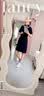 FILA 斐乐官方女子编织连衣裙夏时尚休闲翻领短袖裙子 实拍图