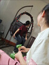 网红双人太空舱吊篮庭院户外藤编吊椅家用摇摇椅懒人阳台藤椅吊床 樱花粉 太空舱扭边单人单杆 实拍图