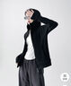 猫人连帽卫衣外套女2024秋新款小个子短款休闲短外套上衣开衫黑色 XL 实拍图