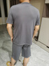 男士睡衣夏天冰丝家居服短袖短裤套装薄款宽松大码睡衣男夏季超薄网孔加肥加大休闲居家服 深灰色套装 XXXL码【建议体重210-250斤】 实拍图