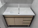 浴尚雅（YUSHANGYA）浴室柜陶瓷一体盆落地式洗脸盆柜组合实木卫生间洗 100CM奶油风落地柜+轻奢智能镜柜 实拍图