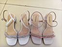 天美意凉鞋粗跟细闪条带通勤一字带舒适女鞋 实拍图