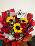 花不言向日葵混搭香槟毕业花束生日表白鲜花速递同城配送店女友礼物 特别的你（11朵红玫瑰+3朵向日葵） 实拍图