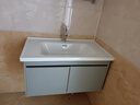 九牧王防水太空铝浴室柜轻奢灰卫生间洗手盆柜组合陶瓷一体洗脸洗漱台盆 80CM陶瓷盆-普通镜柜-防水防潮 实拍图