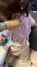 印品棉棉屋2件装夏季日系中小儿童装半袖上衣纯全棉a类女童宝宝短袖t恤外穿 纯色紫碎花短袖2件装 100 实拍图