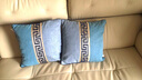 Avigers棉麻沙发抱枕靠垫新中式大靠枕办公室汽车护腰靠背垫不含芯定制 深蓝条纹中拼 蓝灰蔚蓝 45cm*45cm 枕套 实拍图