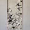 书舞堂郑板桥竹子挂画名人书法字画水墨国画竹报平安客厅卧室风景装饰画 墨竹-郑板桥-竖款-银白色款 整体尺寸:宽50厘米 高100厘米（送挂钩） 实拍图