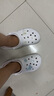 crocs卡骆驰洞洞鞋贝雅卡骆班轻便耐磨一脚蹬休闲鞋|205089 白/深蓝-126 40 (250mm) 实拍图