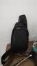 金利来胸包男高档真皮大容量单肩斜挎包商务休闲随身包生日礼物送男朋友 黑色 实拍图