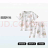 贝肽斯儿童睡衣男童短袖夏季纯棉2026新款女童冰丝宝宝家居服套装 实拍图