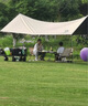 骆驼（CAMEL） 户外天幕帐篷露营野餐加厚防晒便携遮阳棚野炊公园野营防小雨棚 12㎡ 流沙金 黑胶 3960-2B 实拍图