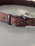 JEEP头层牛皮手工皮带真皮美式复古做旧简约针扣裤腰带男款配牛仔工装 黑扣咖 110cm 实拍图