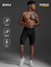 2XULight Speed系列男裤 MCS梯度压缩专业马拉松速干紧身健身短裤 黑/黑反光logo XS 实拍图