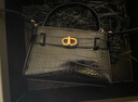 CHARLES&KEITH鳄鱼纹凯莉包手提斜挎婚包包女包生日礼物CK2-50270880-1 Black黑色 S 实拍图