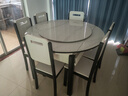 丰舍 餐桌 岩板餐桌简约现代可变圆桌伸缩折叠家用实木饭桌餐桌椅组合 黑白色【雪山白亮光12MM岩板】 1.35米 一桌八椅【升级四轨】 实拍图
