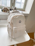 viney书包小学生初中高中大学生背包女大容量旅行双背包户外出游旅行包 白色+可爱挂件 简约轻便高颜值休闲减负电脑包 实拍图