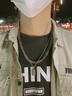 栢启歆男士项链钛钢古巴链子潮酷配饰男生百搭小众高级感锁骨链复古吊坠 头像方牌项链 实拍图
