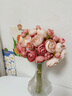 京东鲜花 12支仿真洋牡丹露莲花玫瑰花居客厅装饰品新娘手捧绢花家居装饰 实拍图