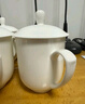 陶相惠 茶杯 陶瓷盖杯10只装带盖纯白开会杯子商务会议办公水杯套装 实拍图
