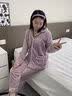 俞兆林珊瑚绒睡衣女士秋冬加厚冬天冬季中老年法兰绒家居服送妈26年新款 NSCJF-浅紫白条绣花 K331 L （建议100-120斤） 实拍图