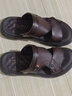 蜻蜓牌男士凉鞋拖鞋两用2025新款头层牛皮夏季真皮防滑防臭户外穿沙滩鞋 深棕色 (按皮鞋尺码选） 39 实拍图