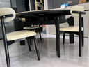 锦巢实木餐桌家用伸缩方圆两用大象腿岩板餐桌椅折叠饭桌CHT-6006HT 加厚岩板桌面-灵芝椅 1.35m  一桌四椅 实拍图