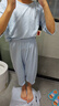 三枪童装新款凉感莫代尔防螨抑菌男童女童吸湿排汗中袖中裤圆领家居服 中袖中裤天蓝 120 实拍图
