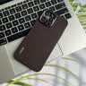 羽唯YOOVEI适用于苹果17pro手机壳高端真皮iPhone16ProMax保护套轻奢网红女简约ip15后壳高档por13商务 【咖啡色】优质头层真皮+升级镜头保护 苹果16ProMax 实拍图