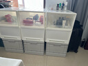 抽屉式桌面收纳盒无印良品同款衣柜置物衣物内衣文具玩具收纳箱 透白色 【三只装】50L 实拍图
